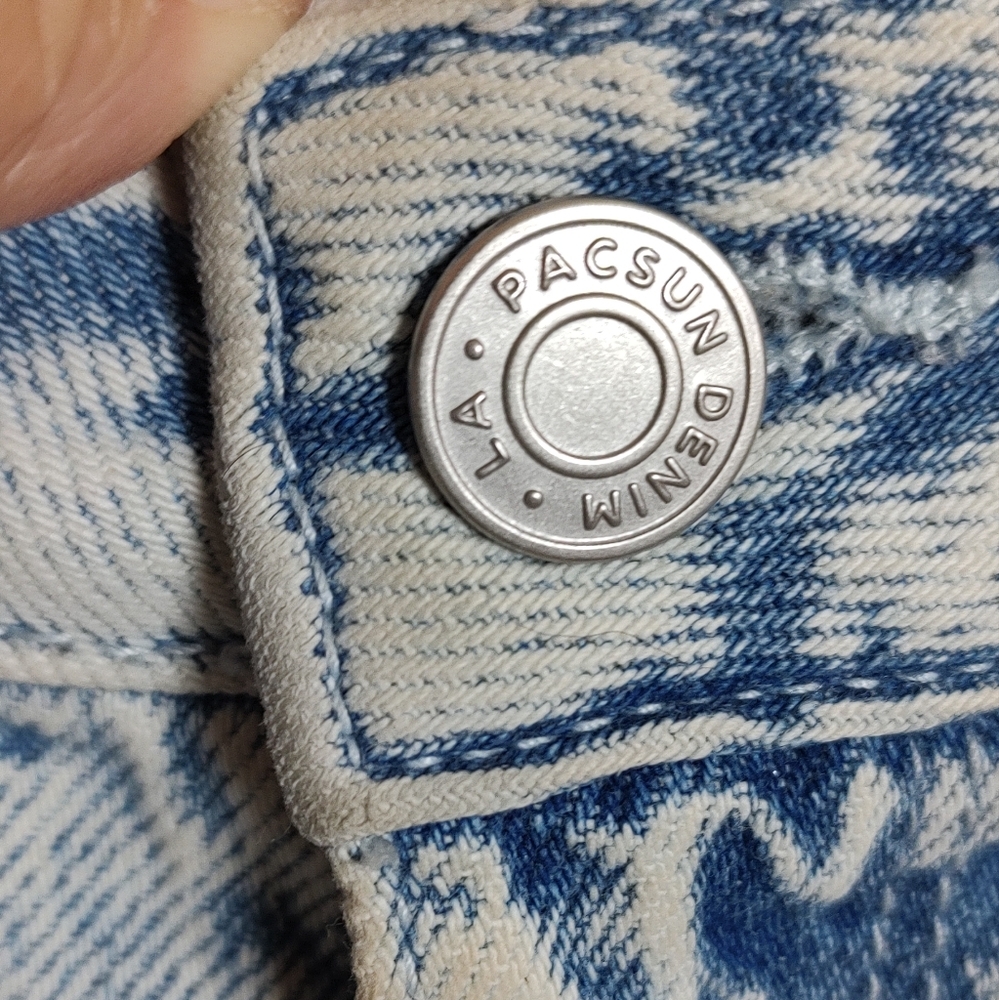 PacSun Cut Off High Rise Festival Denim Blue Women's Shorts - Picture 4 of 9